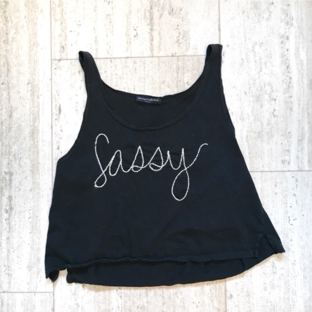 3/$15 Brandy Melville Sassy Embroidered Tank Top
